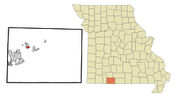 Taney County Missouri Incorporated and Unincorporated areas Rockaway Beach Highlighted.svg