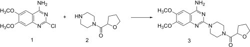 Terazosin synthesis: Terazocin synthesis.svg