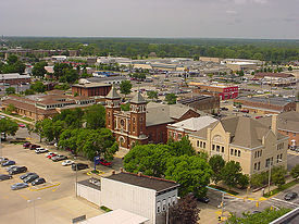 Centrum Terre Haute, op zoek naar het zuidwesten