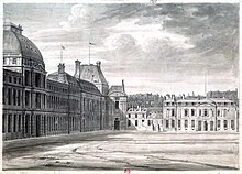 The Committee of General Security was located in Hôtel de Brionne on the right; it gathered on the first floor. (The Tuileries Palace, which housed the convention, is on the left)