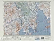 A 1954 map of the Zhongshan region. Macau is located at the bottom-right of the region. Txu-oclc-10552568-nf49-8.jpg