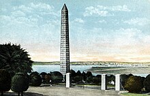 The USS Bennington Monument in San Diego commemorates the 66 killed in the 21 July 1905 boiler explosion. USS Bennington Monument at Fort Rosecrans, California (USA), circa in 1922 (NH 102774-KN).jpg
