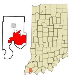 Evansville - Mapa