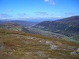 Blick vom Gipfel nach Norden zum Pass of Drumochter