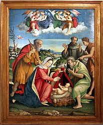 Adoration des Bergers avec saint François d'Assise