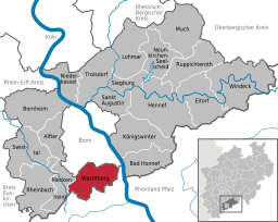 Läget för Wachtberg i Rhein-Sieg-Kreis