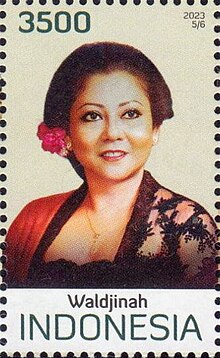 Waldjinah on a 2023 stamp of Indonesia Waldjinah 2023 stamp of Indonesia.jpg