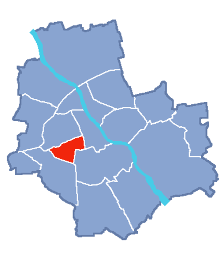 Ochota on the map of Warsaw