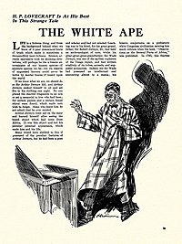 "The White Ape" publicerad i aprilupplagan 1924 av Weird Tales.