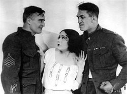 Edmund Lowe, Dolores del Río, and McLaglen in What Price Glory? (1926)