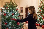 Melania Trump juldekorerar Vita huset, 2018.