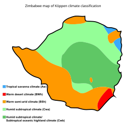 Zimbabwe map of Köppen climate classification.svg