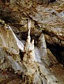 Stalagnate (column) in the cave of Remouchamps, Aywaille, Belgium