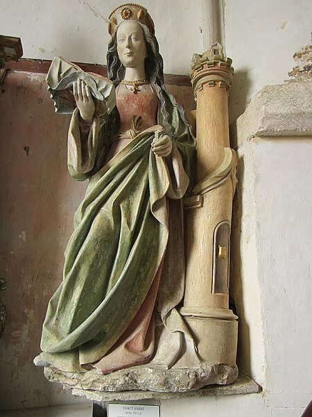 File:Église Sainte-Colombe de Sainte-Colombe (Manche) - Statue de Sainte-Barbe.JPG