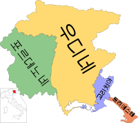 프리울리베네치아줄리아주의 지도