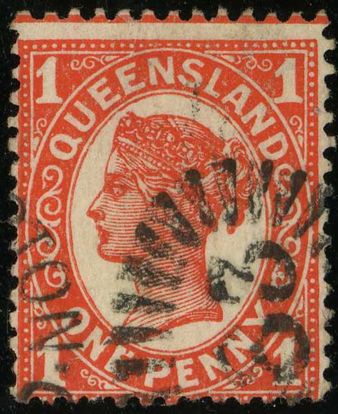 File:1897 1d orange-vermilion Queensland rays 63 Yv78.jpg