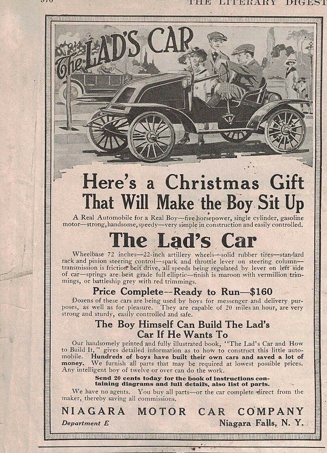 File:1912 Lad's Car ad from the Literary Digest.jpg - Wikipedia