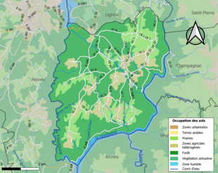 Mappa a colori che mostra l'uso del suolo.