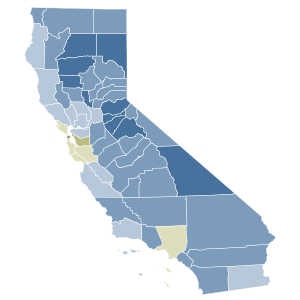 1996 California Proposition 209 by County.svg