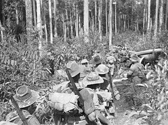 Soldiers from the 2/3rd Pioneer Battalion's D Company moving along a track on Tarakan 2-3 Pioneer Bn Tarakan (089733).jpg