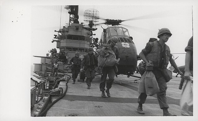 2/4 Marines board HMM-363 UH-34s, 12 March 1968