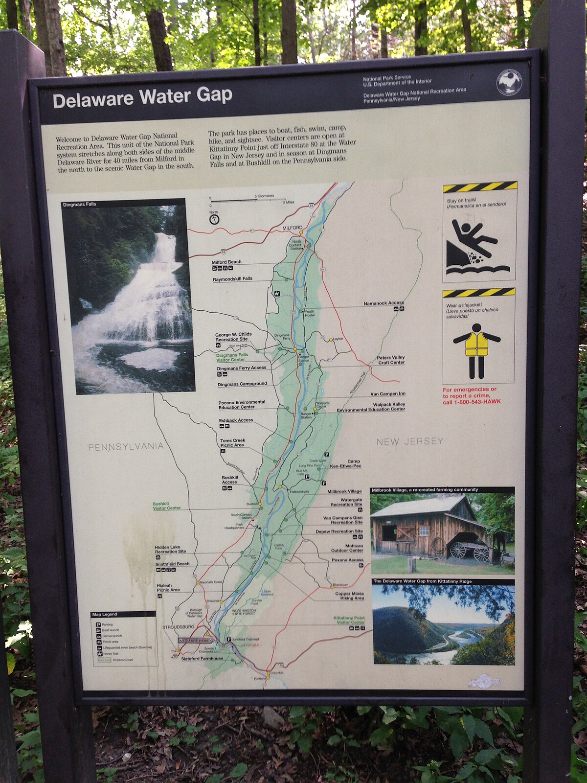 Delaware Water Gap Trail Map Pdf File:2013-08-20 14 23 07 Delaware Water Gap National Recreation Area Map At  The Appalachian Trail Trailhead On The Pennsylvania Side Of The Delaware  Water Gap.jpg - Wikimedia Commons