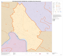Map of Massachusetts House of Representatives' 25th Middlesex district, 2013. Based on the 2010 United States census. 2013 map 25th Middlesex district Massachusetts House of Representatives DC10SLDL25142 001.png
