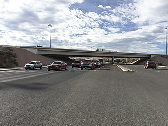 View from the east end of SR 426 looking westbound 2015-10-30 15 22 10 View west from the east end of Nevada State Route 426 (South Meadows Parkway) at Interstate 580 and U.S. Route 395 in Reno, Nevada.jpg