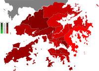 Pro-Beijing camp's results in 18 districts. 2016 LegCo Election (Pro-Beijing) (English).svg
