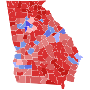 2016 United States Senate election in Georgia results map by county.svg