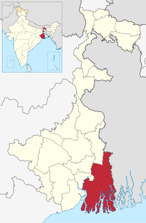 Location of 24 Parganas district in West Bengal