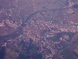 Casale Monferrato gezien vanuit een vliegtuig