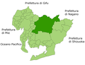 Location map of toyota in Aichi prefecture, Japan