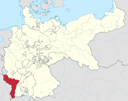 Elsass-Lothringenin sijainti Saksan keisarikunnassa.