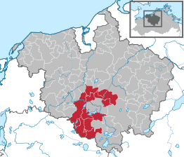 Kaart van Güstrow-Land