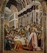 Antonio Campi, Le Repas dans la maison du pharisien, fresque à Crémone, 1577,.