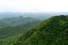 Lush green Aravalli Mountain Range in the Desert country - Rajasthan, India. A wonder how such greenery can exist in hot Rajasthan, a place well known for its Thar Desert Aravalli.jpg