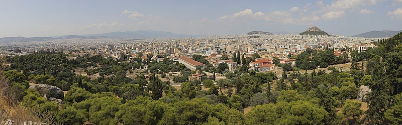 Вид на Афины с ареопага.