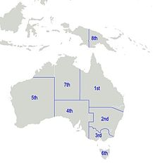 A map of Australian military districts