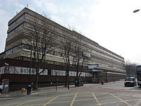 BBC New Broadcasting House, Oxford Road, home of Radio Manchester between 1975 and 2011 BBC New Broadcasting House, Manchester.jpg