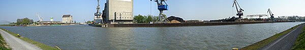 Panorama of the port of Braunschweig on the Mittelland Canal at Watenbüttel, Braunschweig