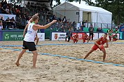 Deutsch: Beachhandball Europameisterschaften 2019 (Beach handball Euro); Tag 6: 7. Juli 2019 – Spiel um Platz Drei, Männer, Ungarn-Russland 2:0 (26:20, 23:22) English: Beach handball Euro; Day 6: 7 July 2019 – Men's Bronze Medal Match – Hungary-Russia 2:0 (26:20, 23:22)