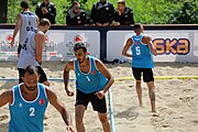 Deutsch: Beachhandball Europameisterschaften 2019 (Beach handball Euro); Tag 2: 3. Juli 2019 – Männer, Vorrunde Gruppe A, Türkei-Deutschland 0:2 (14:22, 16:20) English: Beach handball Euro; Day 2: 3 July 2019 – Men Preliminary Round Group A – Turkey-Germany 0:2 (14:22, 16:20)