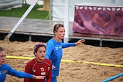 Deutsch: Beachhandball bei den Olympischen Jugendspielen 2018; Tag 6, 12. Oktober 2018; Mädchen, Platzierungsrundenspiel – Russland-Venezuela 2:0 English: Beach handball at the 2018 Summer Youth Olympics at 12 October 2018 – Girl's Consolation Round – Russland-Venezuela 2:0