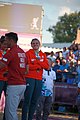 Deutsch: Beachhandball bei den Olympischen Jugendspielen 2018 in Buenos Aires; Tag 7, 13. Oktober 2018; Medaillenzeremonie Mädchen - Gold: Argentinien, Silber: Kroatien, Bronze: Ungarn English: Beach handball at the 2018 Summer Youth Olympics in Buenos Aires at 13 October 2018 – Medal Ceremony Girls - Gold: Argentina, Silver: Croatia, Bronze: Hungary Español: Handball de playa en los Juegos Olimpicos de la Juventud Buenos Aires 2018 en 13 de octubre de 2018 – Medalla Ceremonia para niñas - Oro: Argentina, Plata: Croacia, Bronce: Hungría