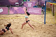 Deutsch: Beachhandball bei den Olympischen Jugendspielen 2018; Tag 6, 12. Oktober 2018; Mädchen, Hauptrundenspiel – Chinesisch Taipei (Taiwan)-Paraguay 0:2 English: Beach handball at the 2018 Summer Youth Olympics at 12 October 2018 – Girls Main Round – Chinese Taipei (Taiwan)-Paraguay 0:2