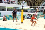 Deutsch: Beachvolleyball bei den Olympischen Jugendspielen 2018; Tag 9, 15. Oktober 2018; Mädchen, Viertelfinale: Puerto Rico-Russland 0–2 (12–21/10–21) English: Beach volleyball at the 2018 Summer Youth Olympics at 15 October 2018 – Girls Quarterfinals: Puerto Rico-Russia 0–2 (12–21/10–21)