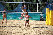 Deutsch: Beachvolleyball bei den Olympischen Jugendspielen 2018; Tag 8, 14. Oktober 2018; Mädchen, Achtelfinale – Bolivien-Puerto Rico 0:2 (18–21/18–21 ) English: Beach volleyball at the 2018 Summer Youth Olympics at 14 October 2018 – Girls Round of 16 – Bolivia-Puerto Rico 0:2 (18–21/18–21 )