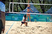 Deutsch: Beachvolleyball bei den Olympischen Jugendspielen 2018; Tag 8, 14. Oktober 2018; Mädchen, Achtelfinale – Mexiko-China 0:2 (15–21/16–21) English: Beach volleyball at the 2018 Summer Youth Olympics at 14 October 2018 – Girls Round of 16 – Mexico-China 0:2 (15–21/16–21)