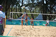 Deutsch: Beachvolleyball bei den Olympischen Jugendspielen 2018; Tag 8, 14. Oktober 2018; Mädchen, Achtelfinale – Mexiko-China 0:2 (15–21/16–21) English: Beach volleyball at the 2018 Summer Youth Olympics at 14 October 2018 – Girls Round of 16 – Mexico-China 0:2 (15–21/16–21)